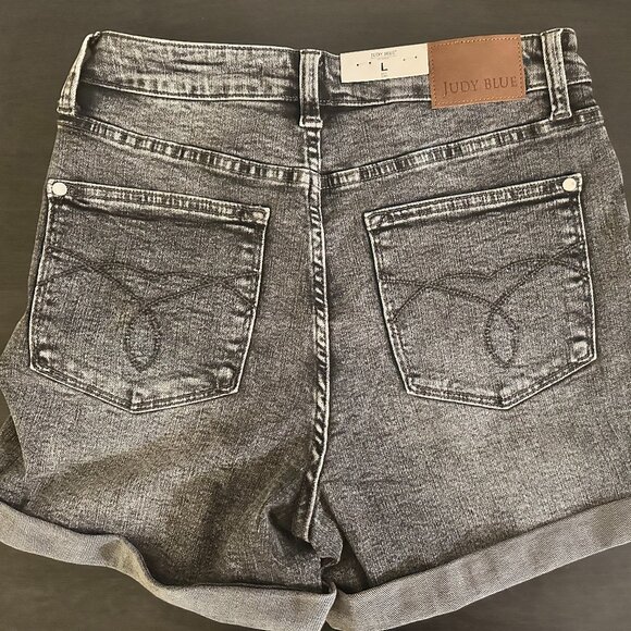 Judy Blue High Waist Button Fly Cuffed Shorts - Picture 2 of 2